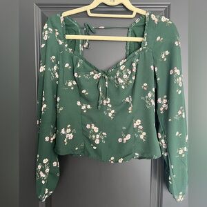Abercrombie & Fitch Green Floral Top
